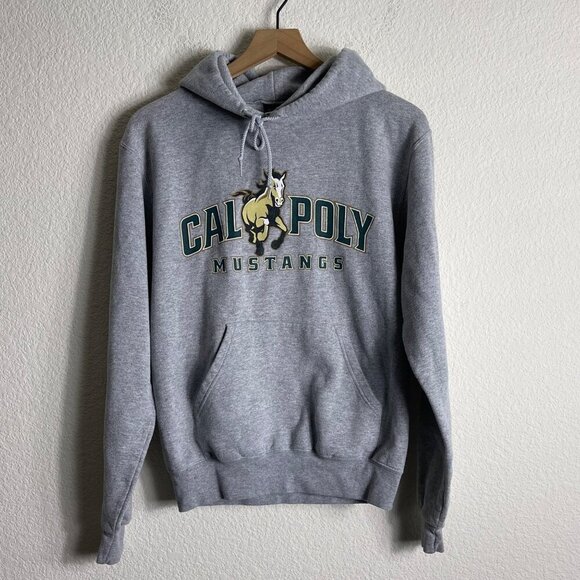 Cal Poly Mustangs Hoodie Women’s Small – Grey/Green Tan, Mustang Graphic - Picture 2 of 8